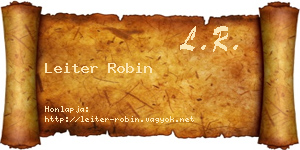 Leiter Robin névjegykártya